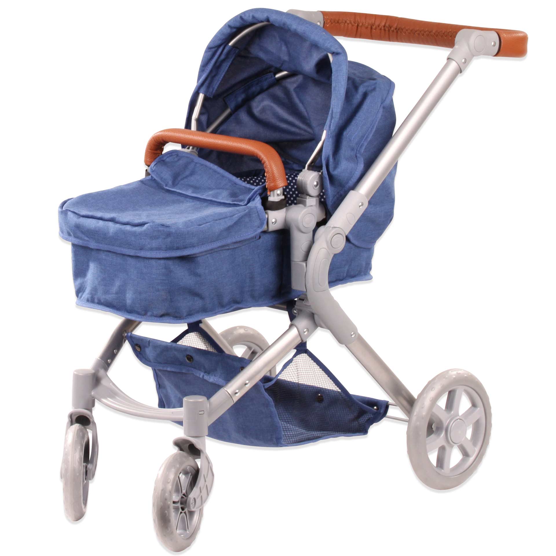 Doll pram 2 in 1 Denim Spots